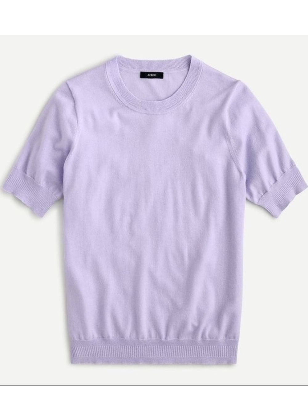 J. Crew Silk Blend, Light Lavender, Short Sleeve Knit Top